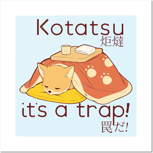 Fox in a Kotatsu it's a trap Wall Art by Myanko